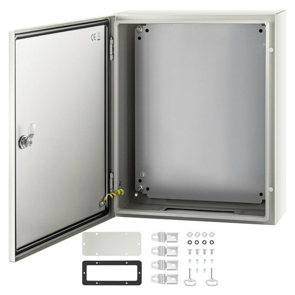 NEMA 4X Electrical Enclosure Steel Case 20x16x6", IP66 Waterproof Box, Metal Electric Enclosure for Outdoor Indoor Use with Mounting Plate