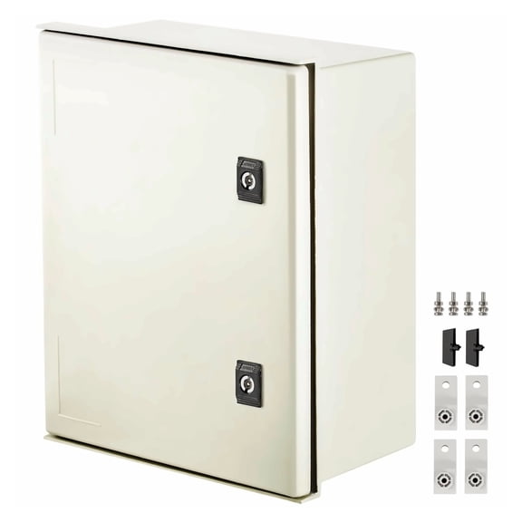 NEMA 4X Fiberglass Electrical Box 16x12x8'', IP66 Waterproof Enclosure, Outdoor Indoor Junction Box with Mounting Plate, 15.7x11.8x7.9 inch