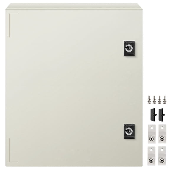 NEMA 4X Fiberglass Junction Box, 16x12x8 Inch IP66 Waterproof Enclosure, Outdoor Electrical Box with Mounting Plate, Indoor/Outdoor Use (40x30x20 cm)