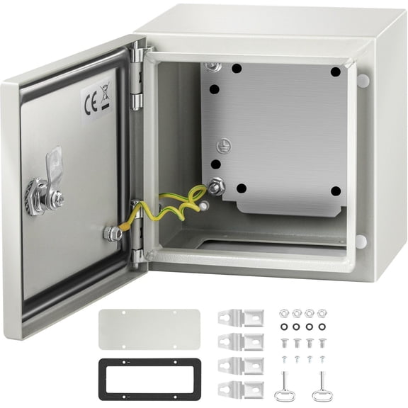 NEMA 4X IP66 Water Dust Resistant 8x8x6 Inch Metal Electrical Enclosure for Outdoor Indoor Use