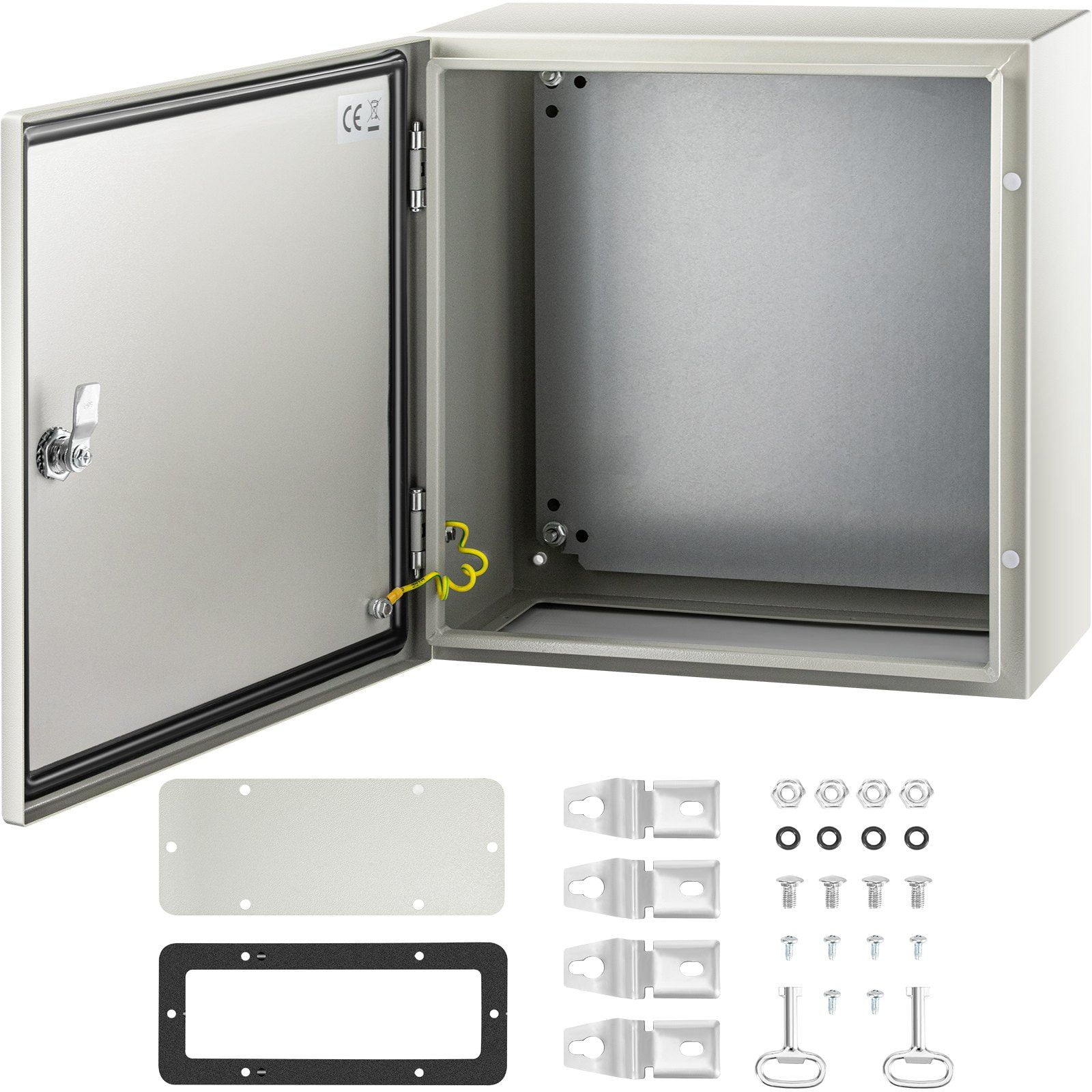 NEMA 4X IP66 Waterproof Dustproof 16x16x8 Inch Steel Electrical Enclosure Junction Box with Mounting Plate for Indoor Outdoor Use