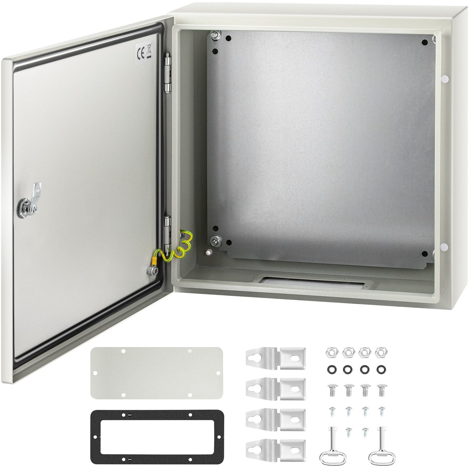 NEMA 4X IP66 Waterproof Dustproof Steel Electrical Enclosure Box 20x20x6 Inches with Mounting Plate for Outdoor Indoor Use
