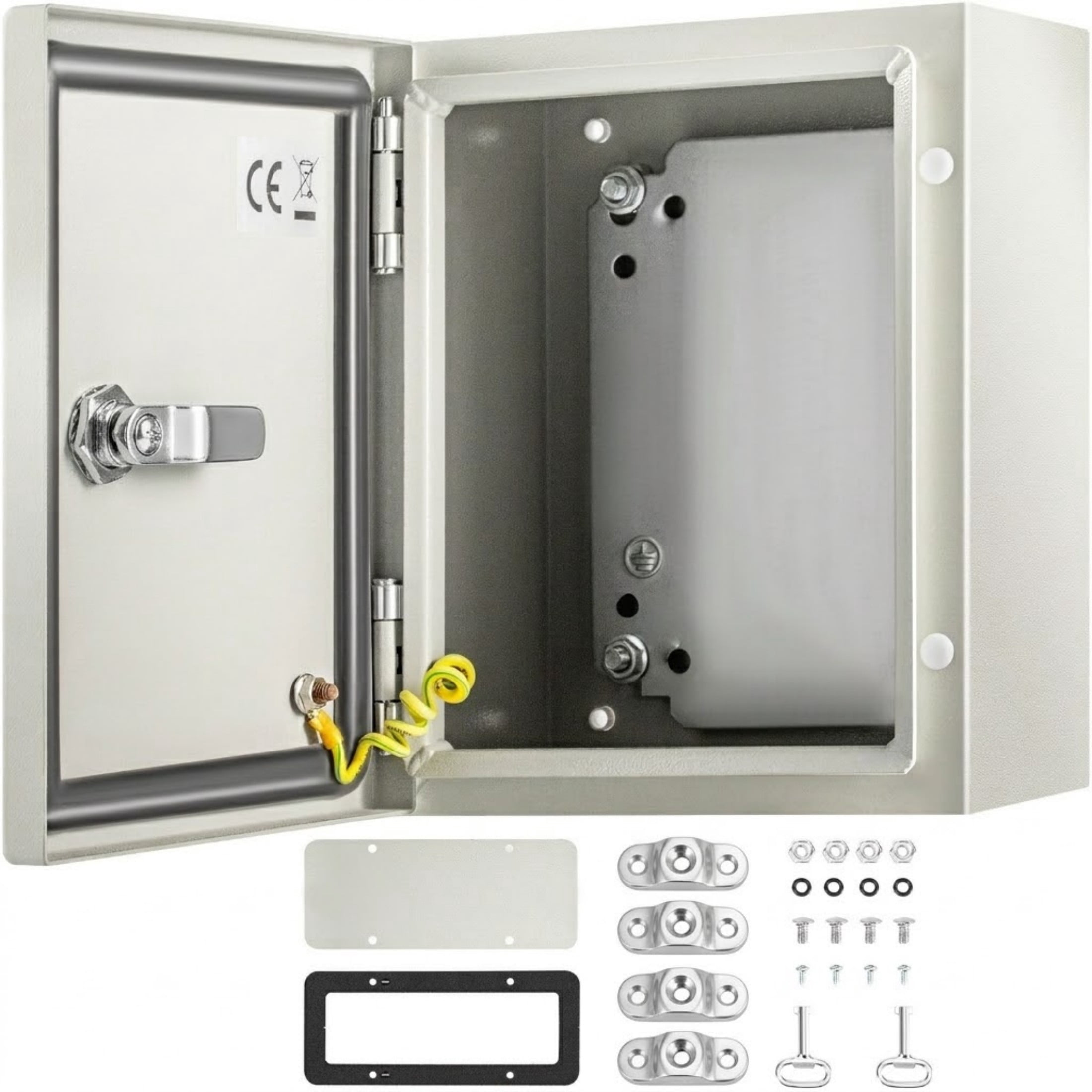NEMA 4X Metal Electrical Enclosure, 10" x 8" x 6" IP66 Waterproof Case, Outdoor & Indoor Steel Junction Box with Mounting Plate