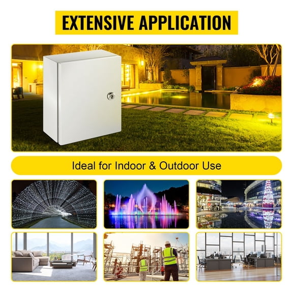 NEMA 4X Steel Electrical Box, 12x10x6 Inch Waterproof Enclosure, IP66 Rated Outdoor Junction Box with Mounting Plate