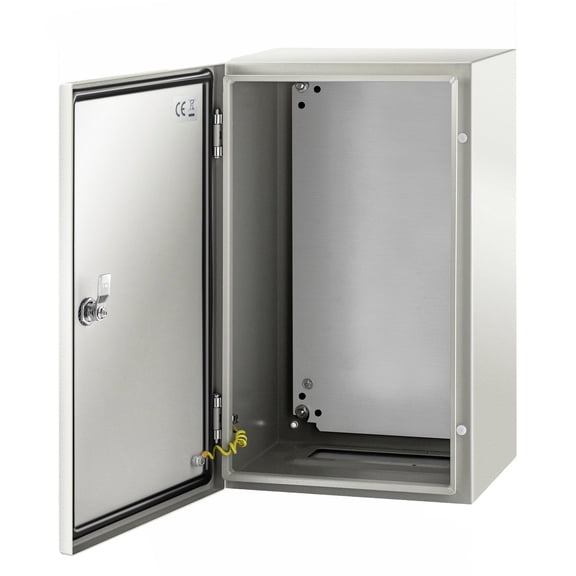 NEMA 4X Steel Electrical Box, 20x12x10 Inch IP66 Waterproof Enclosure, Outdoor Indoor Junction Box with Mounting Plate