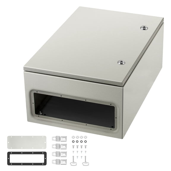 NEMA 4X Steel Electrical Box, 24x16x10 Inch Waterproof Enclosure, IP66 Rated for Outdoor&Indoor Use, Includes Mounting Plate