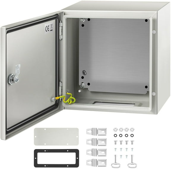 NEMA 4X Steel Electrical Enclosure 12 x 12 x 8 Inch IP66 Waterproof Dustproof Outdoor Indoor Junction Box with Mounting Plate
