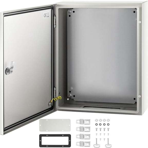 NEMA 4X Steel Electrical Enclosure 20x16x6 Inches IP66 Waterproof Dustproof Indoor Outdoor Metal Case with Mounting Plate