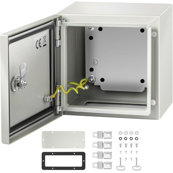 NEMA 4X Steel Electrical Junction Box 8x8x6 Inch, IP66 Waterproof & Dustproof for Outdoor/Indoor Use, 8 Gauge Steel Enclosure with Flange Lid