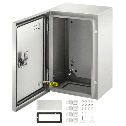 NEMA 4X Steel Enclosure 12 x 8 x 6'' Electrical Junction Box IP66