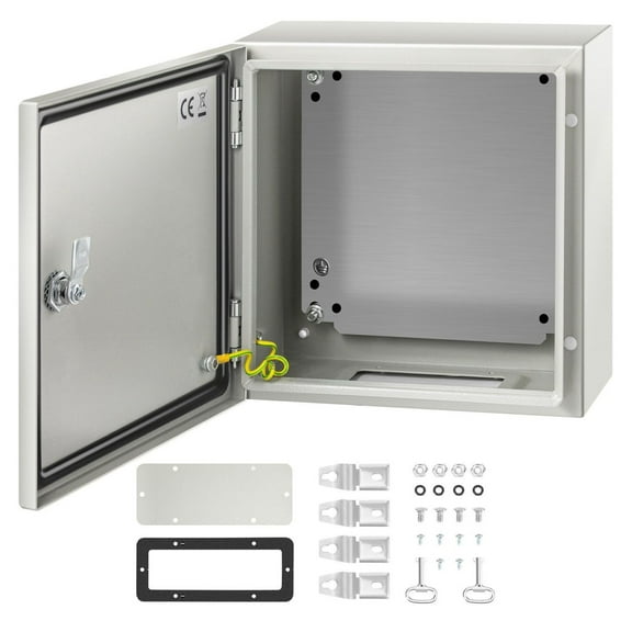 NEMA 4X Steel Enclosure 12x12x6", IP66 Waterproof Electrical Box, Outdoor Indoor Junction Box with Mounting Plate - Durable Steel Electrical Enclosure