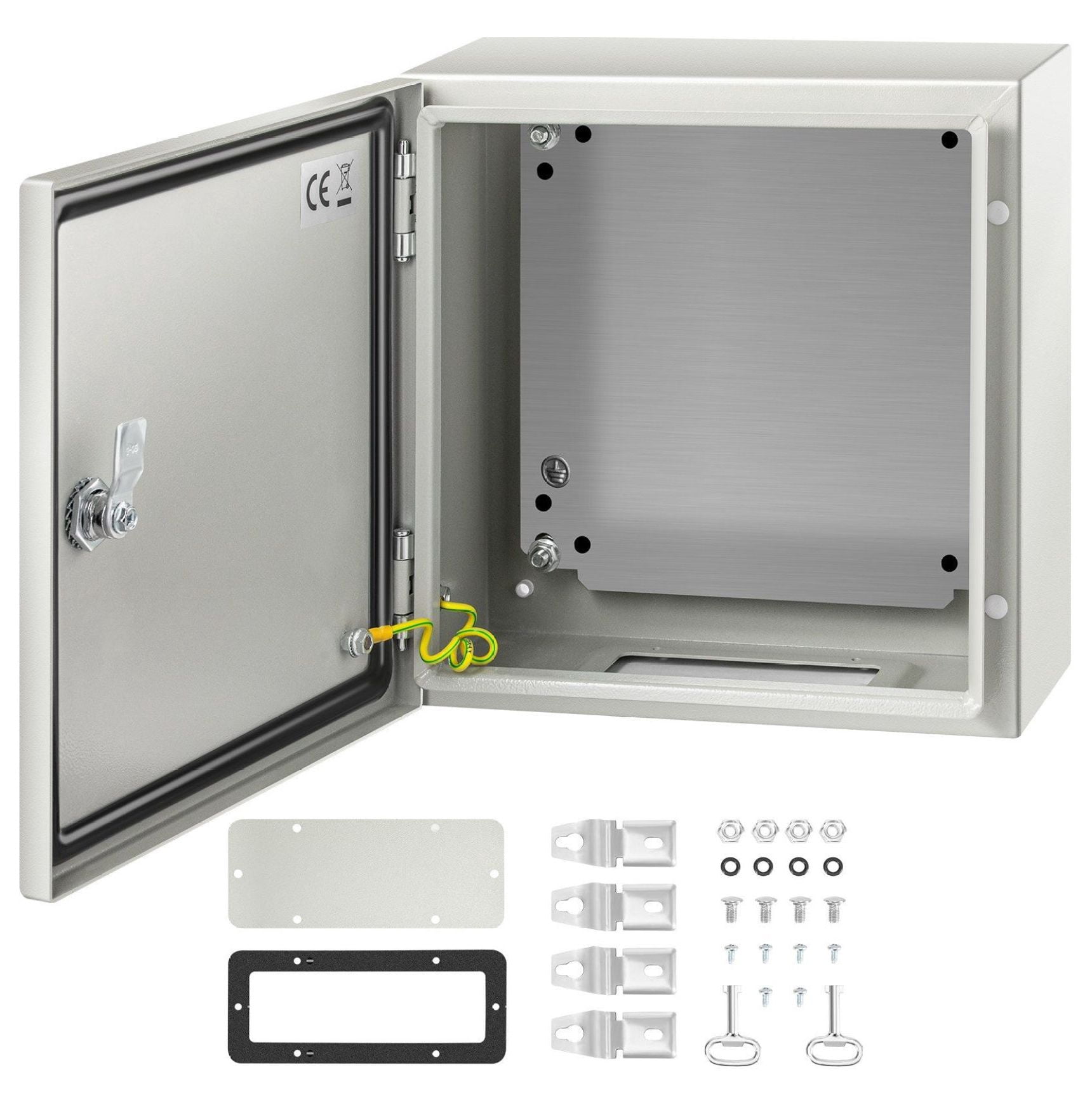 NEMA Steel Enclosure 12x12x6", NEMA 4X Electrical Box, IP66 Waterproof Outdoor Junction Box with Mounting Plate - Steel Electrical Enclosure