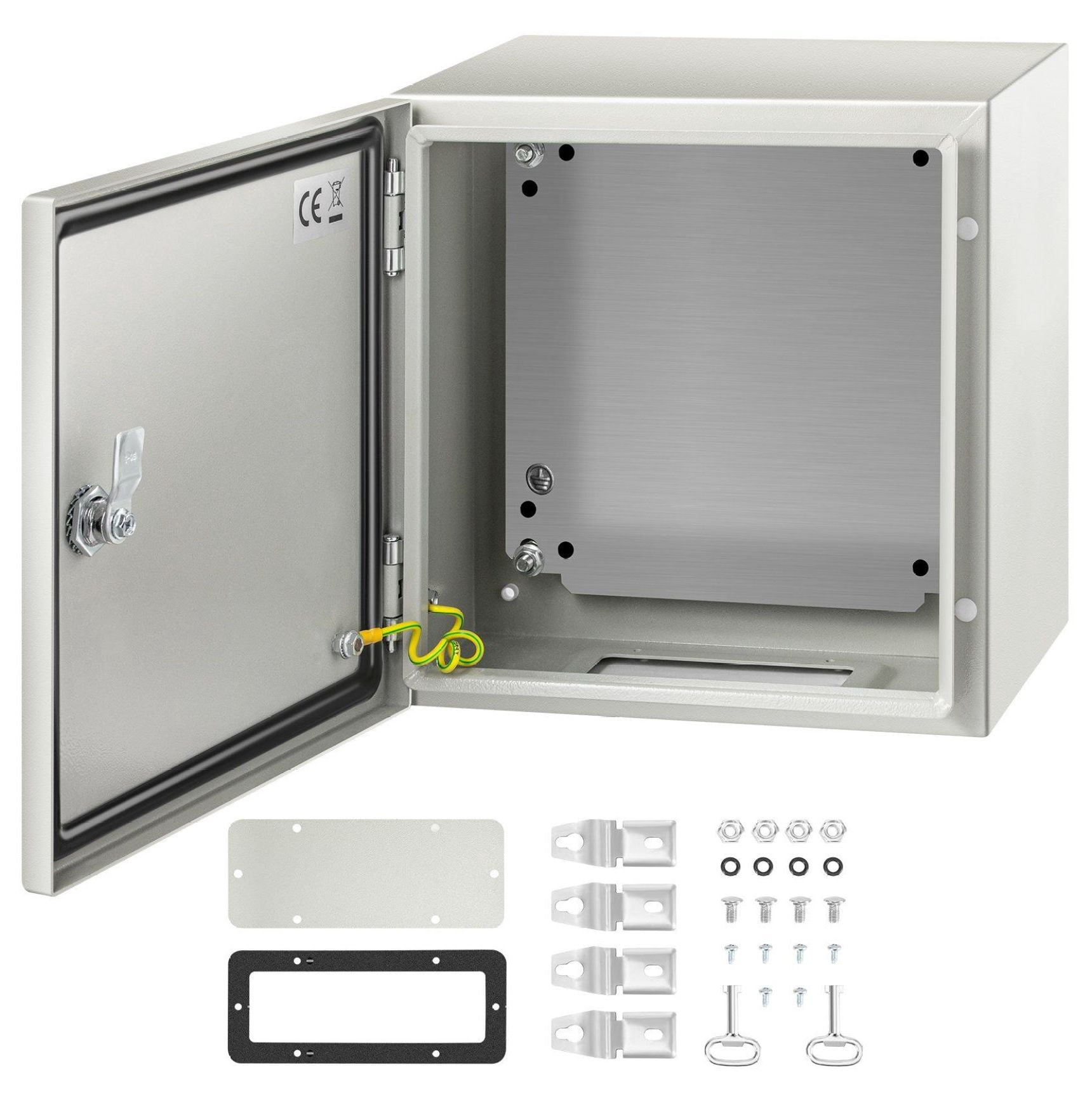 NEMA 4X Steel Enclosure 12x12x8", IP66 Waterproof Electrical Box, Outdoor Indoor Junction Box with Mounting Plate, Steel Electrical Enclosure