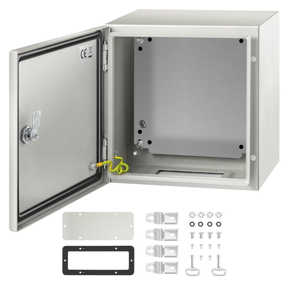 NEMA 4X Steel Enclosure 12x12x8", IP66 Waterproof Electrical Box, Outdoor Indoor Junction Box with Mounting Plate - Heavy Duty Steel Electrical Enclosure