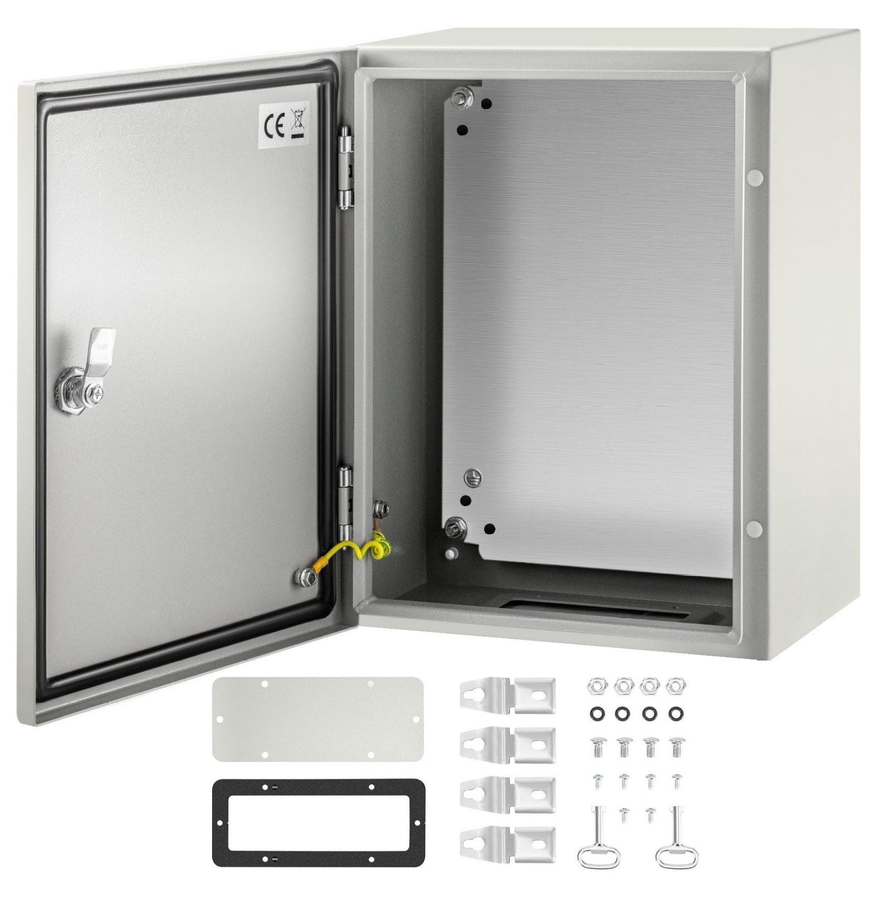 NEMA 4X Steel Enclosure 16x12x8", IP66 Waterproof Electrical Box, Outdoor Indoor Junction Box with Mounting Plate