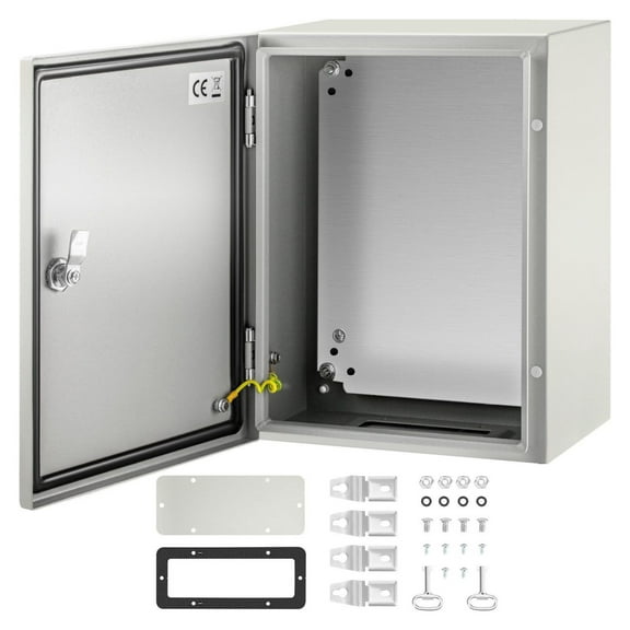 NEMA 4X Steel Enclosure 16x12x8", IP66 Waterproof Electrical Box, Outdoor Indoor Junction Box with Mounting Plate