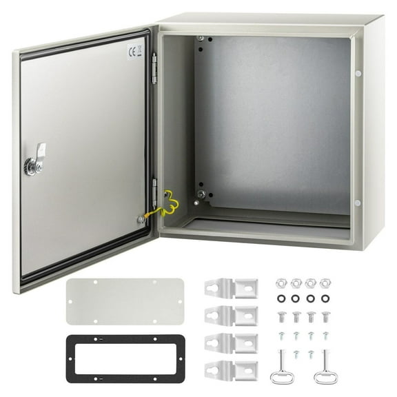 NEMA 4X Steel Enclosure 16x16x8", IP66 Waterproof Electrical Box, Outdoor Indoor Junction Box with Mounting Plate, Electrical Enclosure