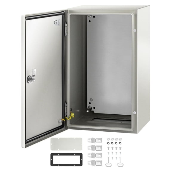 NEMA 4X Steel Enclosure 20x12x10", IP66 Waterproof Electrical Box, Outdoor Indoor Junction Box with Mounting Plate