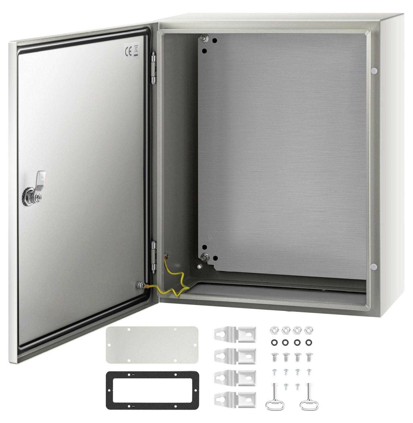 NEMA 4X Electrical Enclosure Steel Case 20x16x8", IP66 Waterproof Outdoor Indoor Electric Box with Mounting Plate