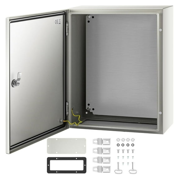 NEMA 4X Steel Enclosure 20x16x8", IP66 Waterproof Electrical Box, Outdoor Indoor Junction Box with Mounting Plate