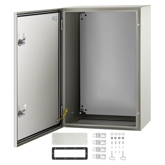 NEMA 4X Steel Enclosure 24x16x10", Waterproof Electrical Box, IP66 Outdoor Junction Box with Mounting Plate, Industrial Electrical Cabinet