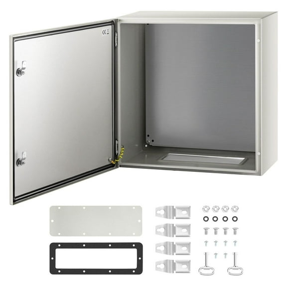NEMA 4X Steel Enclosure 24x24x12", IP66 Waterproof Electrical Box, Outdoor Indoor Junction Box with Mounting Plate
