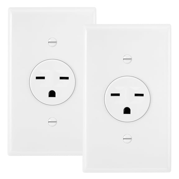 NEMA 6-15 Single Receptacle Outlets White 2 Pack 250VAC 15A
