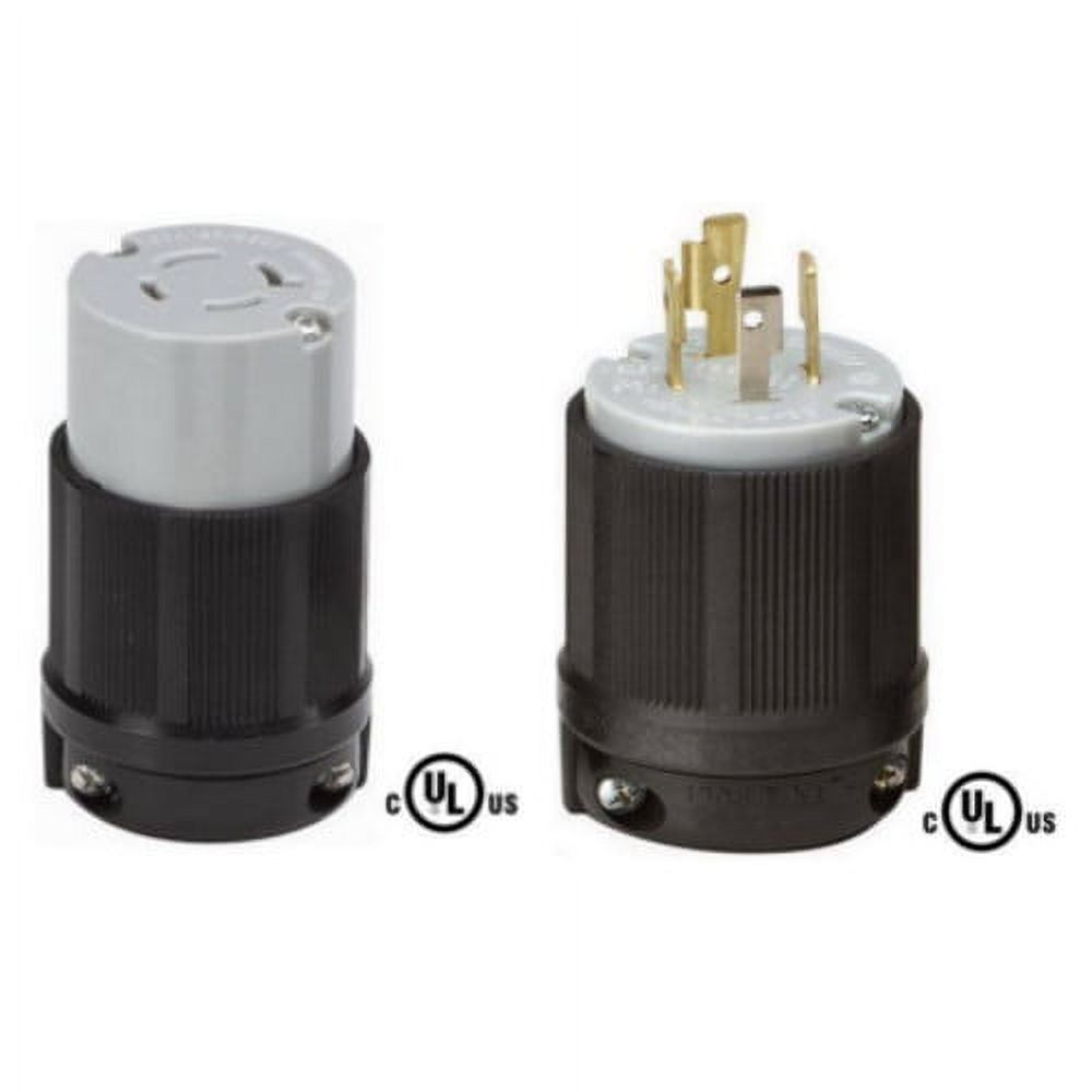 NEMA L14-20 Plug and Connector Set - Rated for 20A, 125/250V, 4-Wire, 3 Pole - cUL Listed