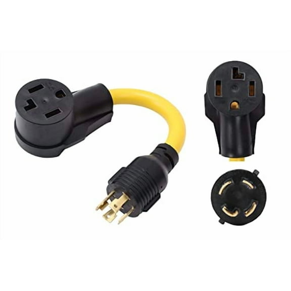 NEMA L14-30P to 14-30R 120V/240V 30 Amp 4 Prong Male Plug Twist Lock to 4 Prong Female Receptacle Dryer Welder EV Charger RV Generator Power Cord Adapter$$Tools & Hardware Other