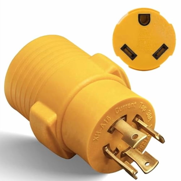 NEMA L14-30P to TT-30R 30 Amp RV Generator Adapter, 4 Prong Locking 120/240V L14-30P Generator Plug to TT-30R 30A RV Outlet, Transfer Switch Ready Portable Generator Power Adaptor w/ ETL Listed