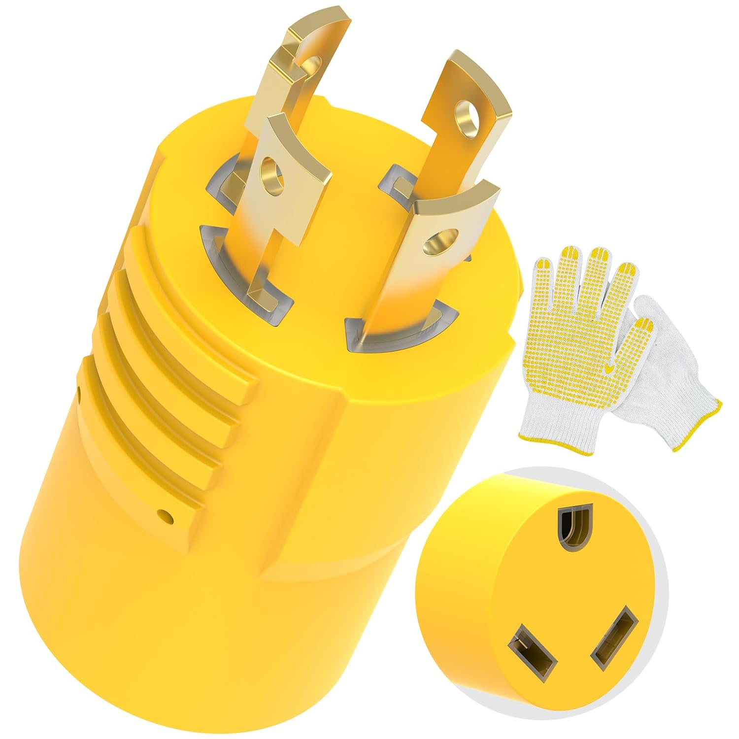 NEMA L14-30P to TT-30R RV Generator Adapter, ETL Listed 30A 4-Prong ...