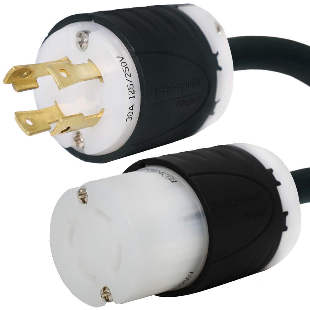 NEMA L14-30P to L14-20R Plug Adapter - 1 Foot, 20A, 125/250V, 12/4 SOOW - Iron Box - IBX-3818-01
