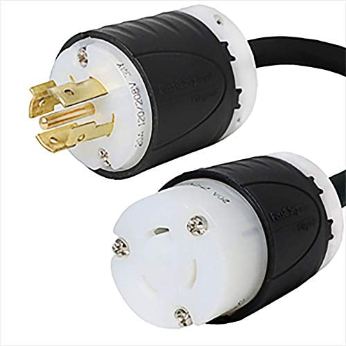 NEMA L21-20P to L6-20R Plug Adapter - 1 Foot, 20A/208V, 12/3 SJOOW - Iron Box # IBX-5155-01