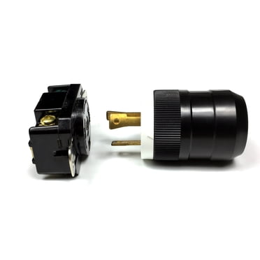 NEMA L5-30P & L5-30R Twist Lock Plug Connector Set – 30A 125V – Male & Female – Nickel Plated Brass