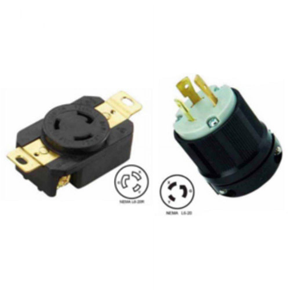 NEMA L620 Plug and Connector Set Rated for 20A, 250V, 3Wire, 2 Pole