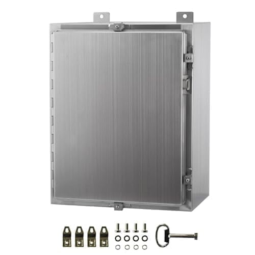 NEMA Steel Electrical Enclosure Box 12x10x6 304 Stainless Steel Explosion Proof Electrical Box IP66 Waterproof & Dustproof Outdoor/Indoor NEMA 4X Stainless Steel Enclosure