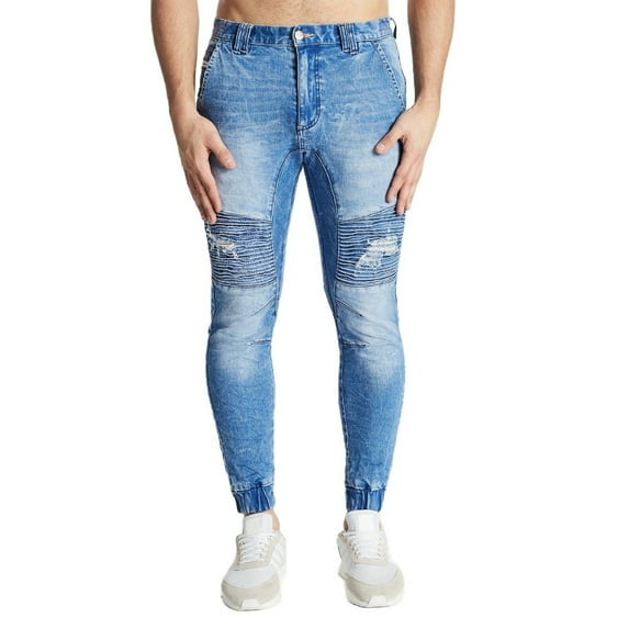 NENA&PASADENA Men's Trash Destroyer Jeans, Blue, 32