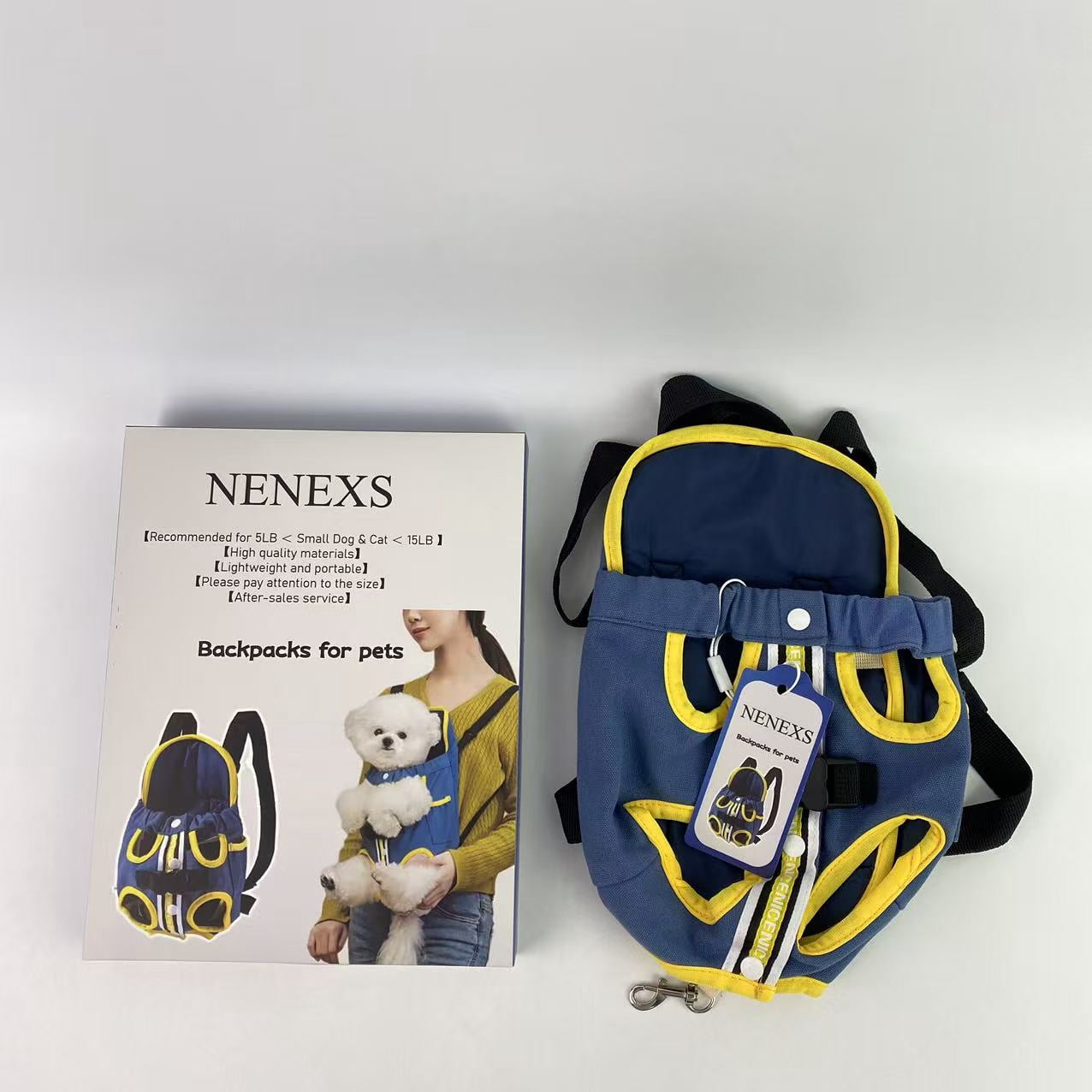 NENEXS Backpacks for pets, Carrier for Small Dogs Cats Sling Backpack Travel Bag, Pet Backpack Bag for Hiking Travel Camping Outdoor Hold Pets Up to 15 Lbs