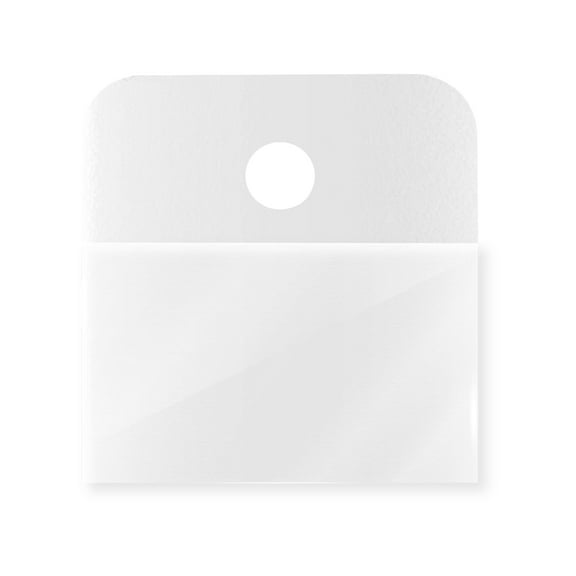 NEO BRASIL Adhesive Plastic Circular Hang Tabs, 1.75" x 1.75", Self-Adhesive, Strong Hold, 300 Pack, Clear