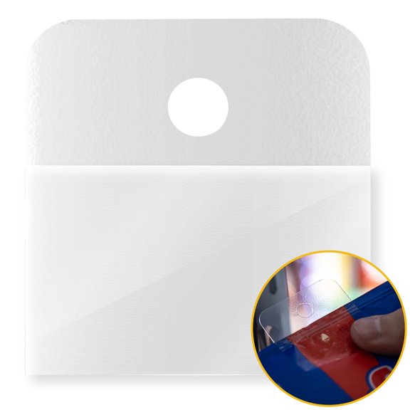 NEO BRASIL Adhesive Plastic Circular Hang Tabs, 1.75" x 1.75", Strong Hold, Self-Adhesive, 1000-Pack, for Retail Displays and Price Tags