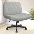thumbnail image 1 of NEO CHAIR Criss Cross Chair with Wheels Home Office Cross Legged Armless Chairs Ergonomic Adjustable Computer Desk Task Wide Seat for Bedroom Vanity Comfy Swivel (Grey), 1 of 7