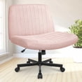 thumbnail image 1 of NEO CHAIR Criss Cross Chair With Wheels, Wide Comfy Armless Seat, Pink, 1 of 7