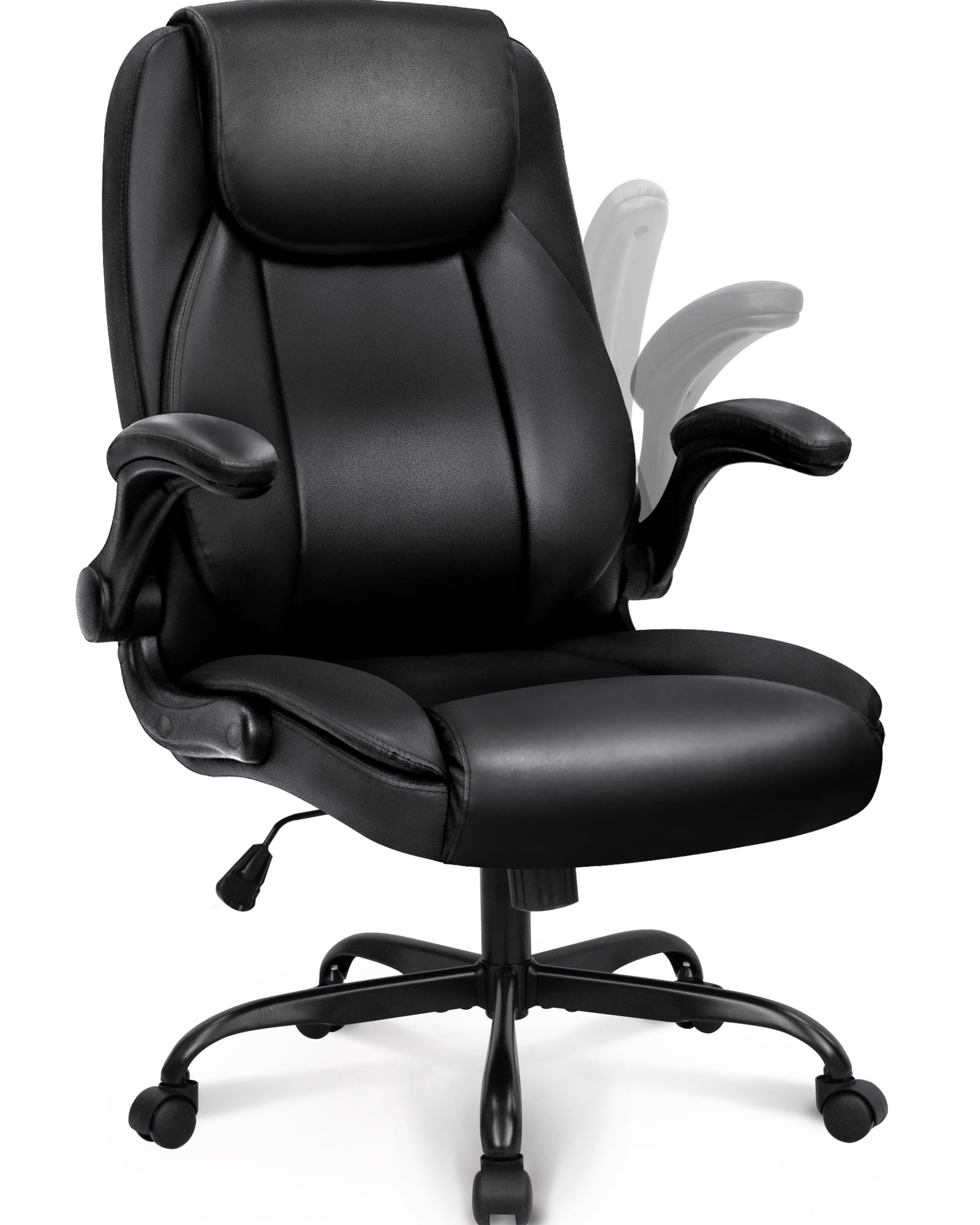 Staples Kelburne Luxura Brown Office Chair with Arms Executive Leather Upholstered Desk Wheels Item 50870 Walmart