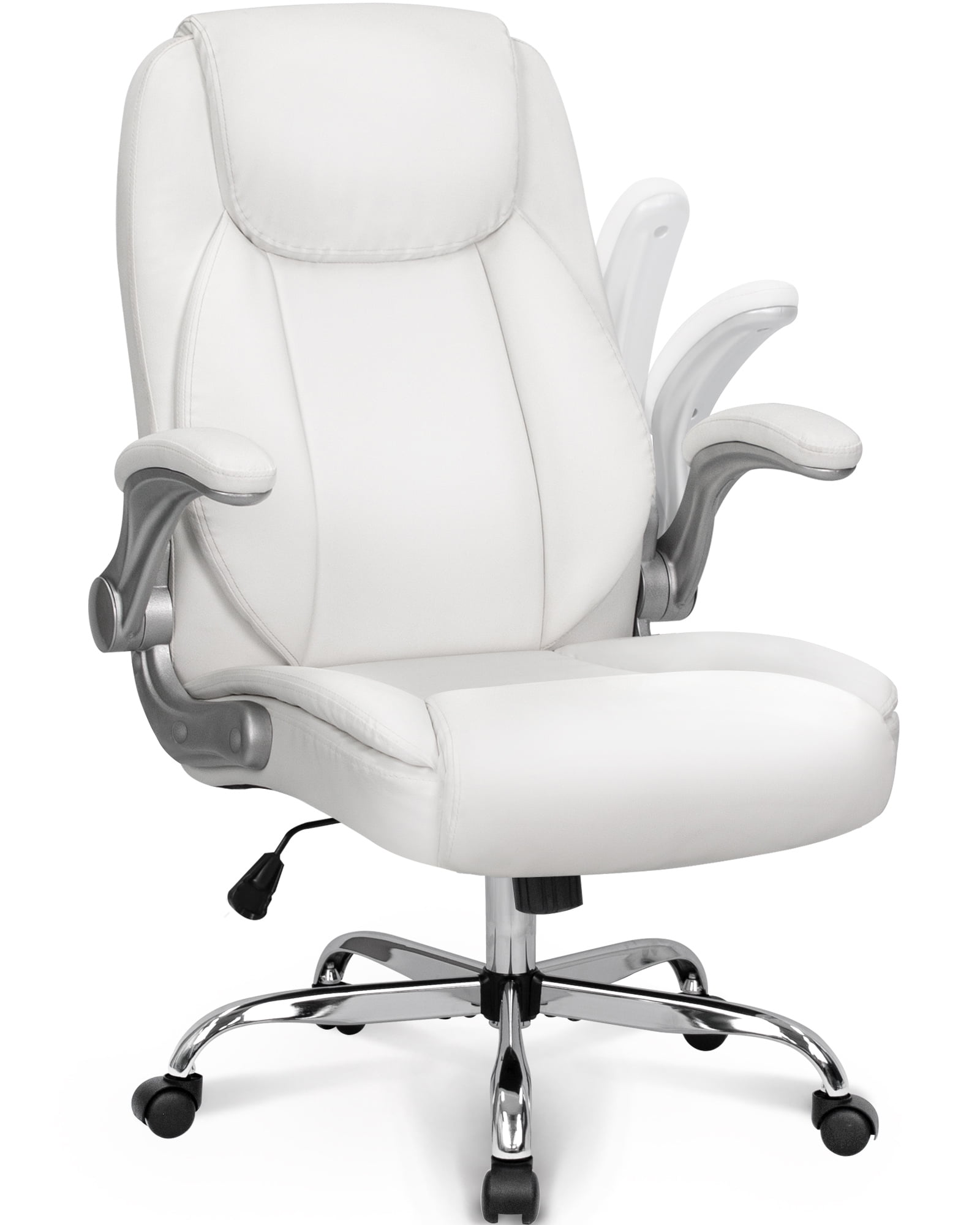 White High Back Leather Executive Swivel Office Chair
