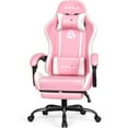 thumbnail image 1 of Neo Chair N-Gen Gaming Chair, Ergonomic Video Game Chair with Headrest, Adjustable Footrest, Lumbar Support High Back PU Leather for Adults, Pink, 1 of 6