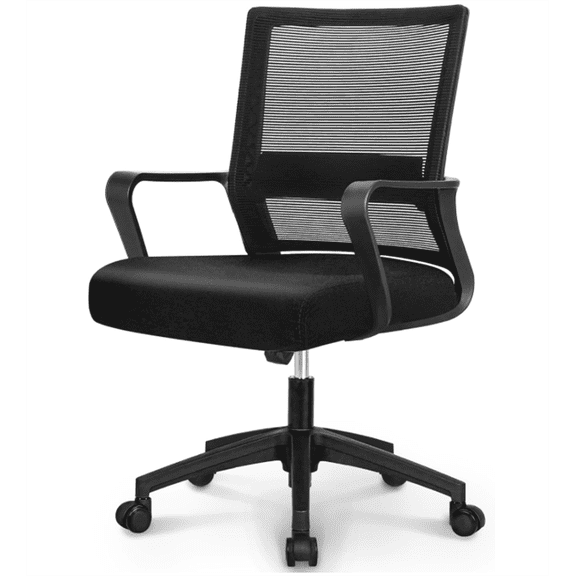 NEO CHAIR Office Chair Gaming Desk Computer Chair Ergonomic Mesh Mid Back with Wheels Lumbar Support Comfy Swivel Adjustable for Home (Black)