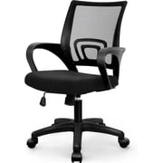NEO CHAIR Office Computer Chair Mid Back Desk Ergonomic Mesh Gaming Seat Comfy Lumbar Support Rolling Wheels Adjustable Height Swivel for Home Task (All Black)
