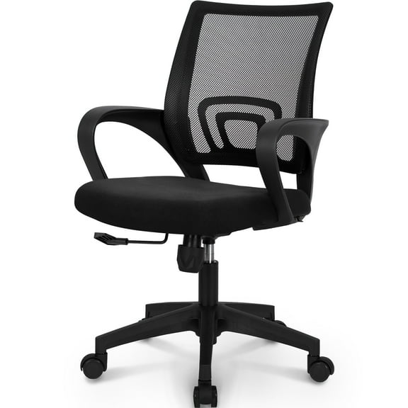 NEO CHAIR Office Desk Computer Chair Ergonomic Mesh Gaming Mid Back Seat with Comfy Lumbar Support Adjustable Height Swivel for Home Task (Mesh Black)