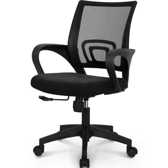 NEO CHAIR Office Desk Computer Chair Ergonomic Mesh Gaming Cushion Seat with Comfy Lumbar Mid Back Support Adjustable Height Swivel Rolling Wheels for Home Task (Mesh Black)