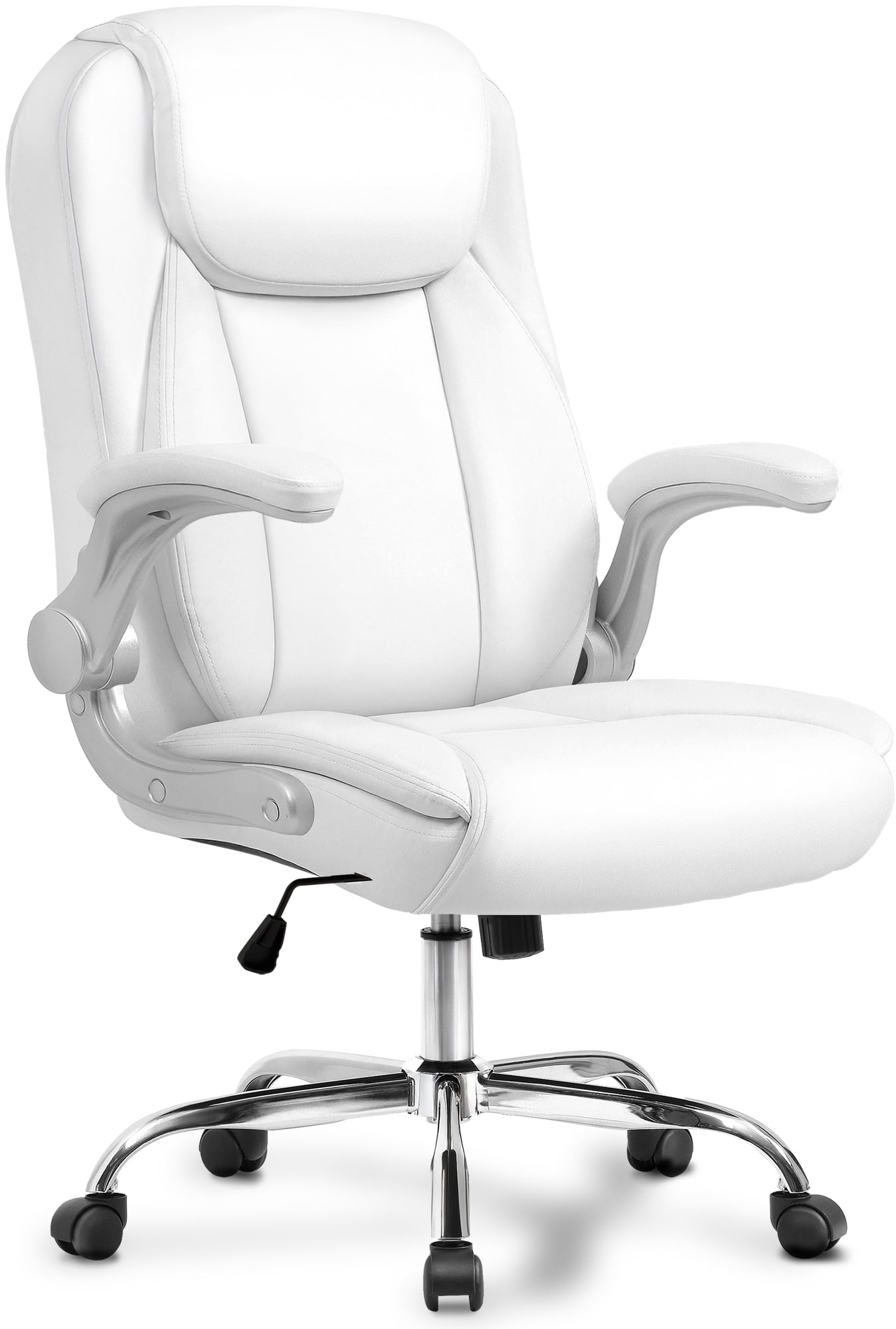 White High Back Leather Executive Swivel Office Chair